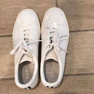 White Lace-Up Sneakers